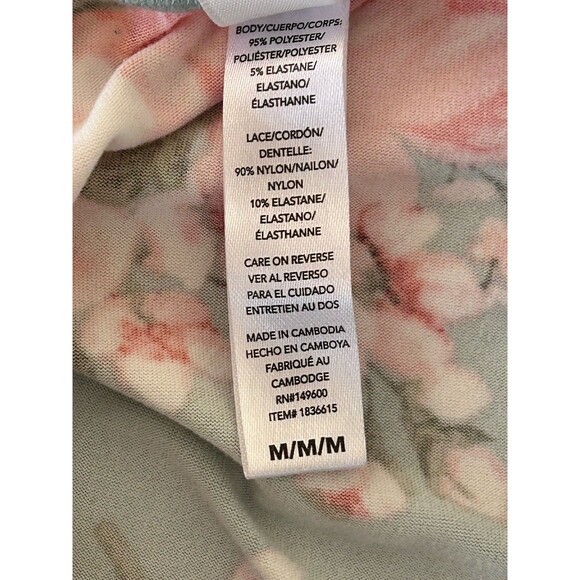 Flora Nikrooz Nightgown Cotton Lace BlueFloral Camisole Size Medium - Picture 5 of 7